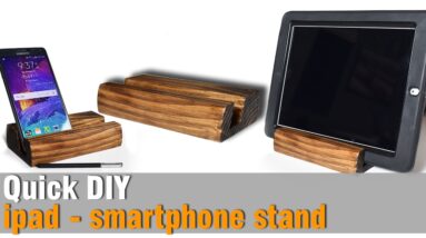 DIY ipad smartphone stand from Scrap 2x4