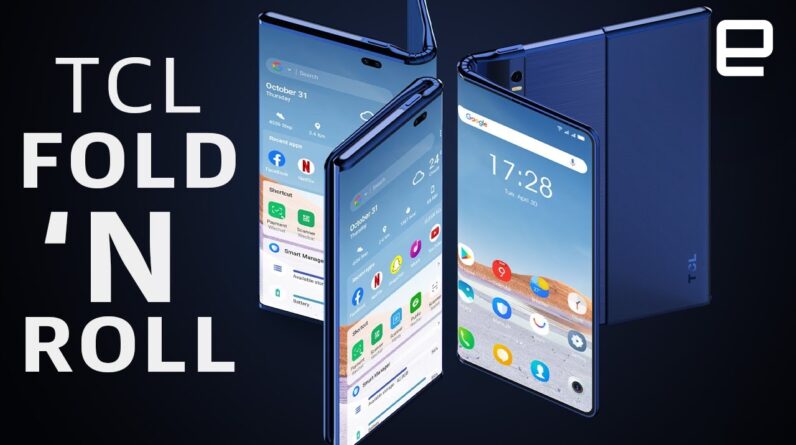 TCL's Fold 'N Roll smartphone concept transforms between 3 sizes