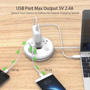 travel power strip ntonpower 3 outlets 3 usb portable desktop charging station short extension cord 15 inches for office 2