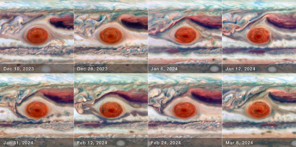 Jupiter’s Great Red Spot is Wobbling and Fluctuating in Size, Hubble Observations Show