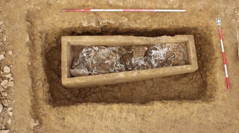 Archaeologists discover rare liquid gypsum burial of ‘high-status individual’ from Roman Britain