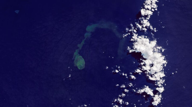 Earth from space: Erupting ‘sharkcano’ spits out a giant underwater plume in Oceania