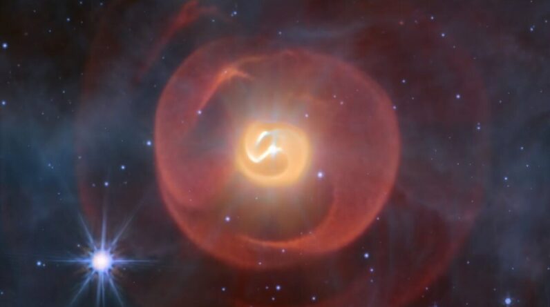 2 stars in ‘serpent god of destruction’ system are hurling their blazing guts at each other, James Webb telescope reveals