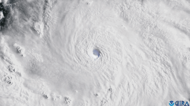 Watch Hurricane Erin reach Category 5 strength in a blaze of lightning
