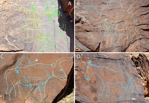 Humans Thrived in Arabian Desert 12,000 Years Ago, Monumental Rock Art Illustrates