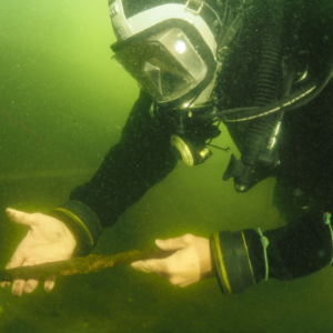 Medieval spear pulled from Polish lake may have belonged to prince or nobleman