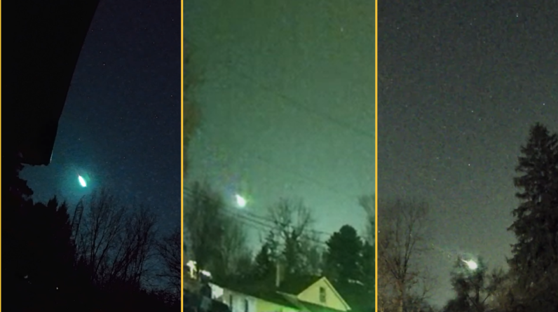 100,000 mph ‘comet fragment’ explodes in green fireball over Great Lakes, eerie videos show