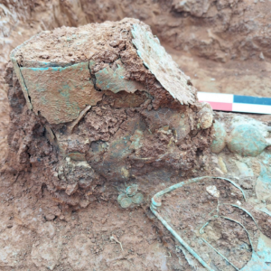 Elaborate 2,700-year-old tomb in Greece contains burial of a woman with an upside-down crown