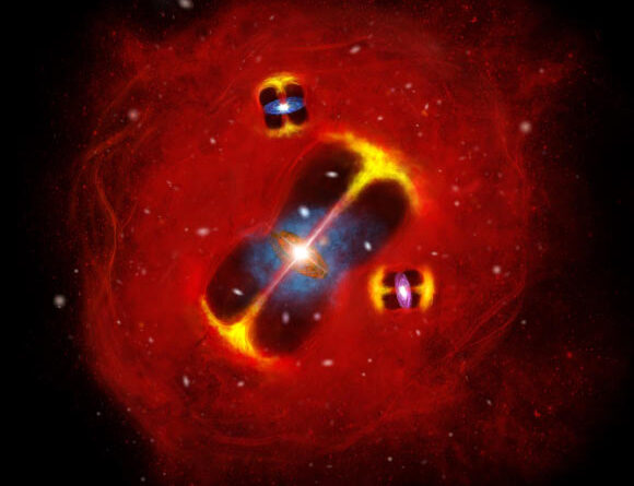 ALMA Detects Superheated Intracluster Gas in Distant Galaxy Protocluster