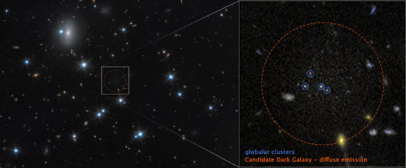 Evidence Found for Dark Galaxy in Perseus Cluster