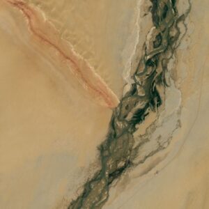 Gemstone-filled river and striped mountain ridge form massive ‘Y’ in China’s revitalized desert — Earth from space