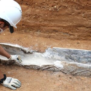 High-status Roman woman was buried in a lead coffin with jet hairpins and exotic resins, archaeologists find