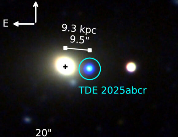 Astronomers Spot Wandering Supermassive Black Hole Far From Its Galaxy’s Heart