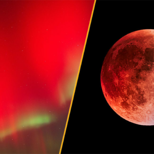 Rare red northern lights may be visible alongside red moon during tonight’s partial lunar eclipse