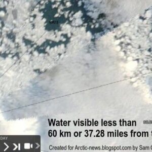 ‘A worrying snapshot’: Satellite image shows large patches of open water less than 40 miles from the North Pole