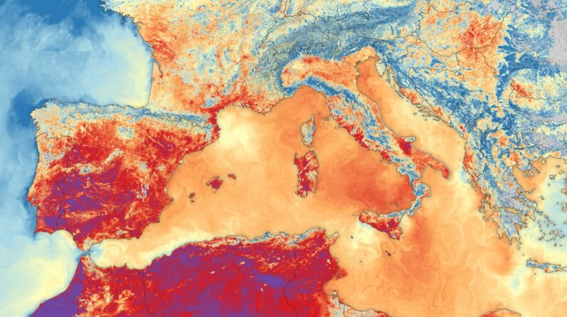 ‘It makes me feel that we can do a lot about it’: ESA official shares striking satellite snap of Europe’s record-breaking summer heat waves